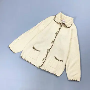 A.O. 아츠키 오오니시 핸드 니트 가디건 크림 F *HD1362