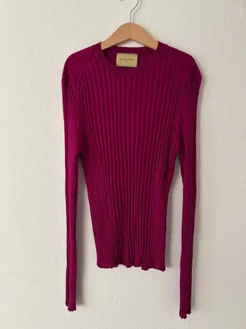 유나이티드 애로우즈 리브 니트 울 실크 퍼플 계열