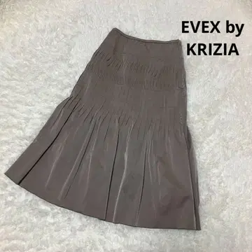 EVEX by KRIZIA 크리치아 광택 그레이지 플리츠 스커트 38