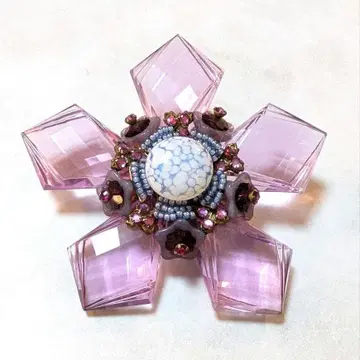 No.0335 스탠리 해글러 핑크 퍼플 브로치