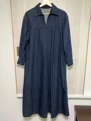 슬로브 이에나 데님 스키퍼 원피스 긴팔 프리