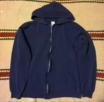 80s TULTEX 빈티지 페이드 알루미늄 지퍼 후드티 L