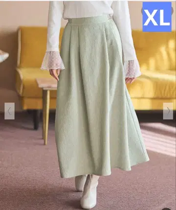 Honeys 자카드 롱 스커트 올리브