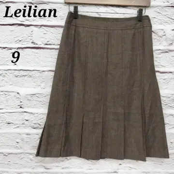 레리안 [9] 무릎 기장 플리츠 스커트 울 코튼 브라운