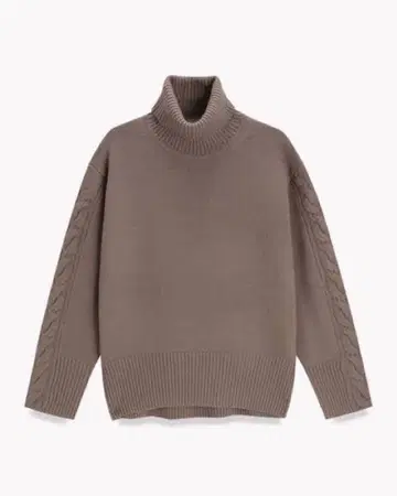 Theory luxe 터틀넥 니트 풀오버 브라운 38