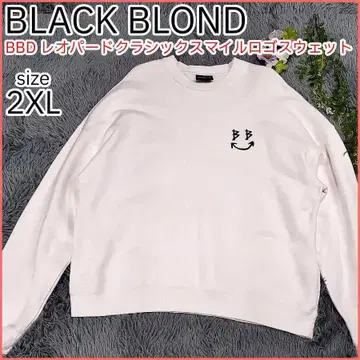 BLACK BLOND 레오파드 클래식 스마일 로고 맨투맨 2XL