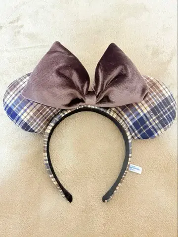 디즈니 체크 무늬 머리띠 2025