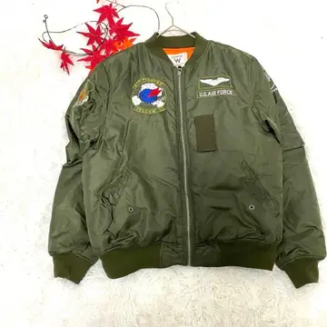 MA-1 플라이트 자켓 XL 오르브 그린 와펜 자수 보아 빅 사이즈