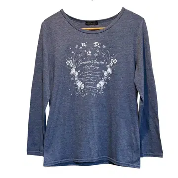 여성용 쿠키하우스 T셔츠 긴팔 롱티 플라워 프린트 파랑 LL