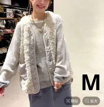 니코앤드 바이컬러 시스루 니트 풀오버 택 포함 새상품 아이보리 M