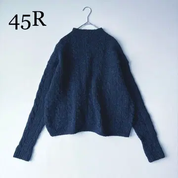 2837y 새상품급 45R 셰틀랜드 니트 케이블 모크넥 네이비 컬러