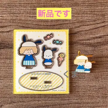 mizutama x 산리오 캐릭터즈 포차코 아크릴 스탠드 핀 배지