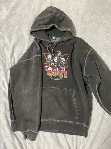 That's Life 그레이 후드티 빈티지 가공