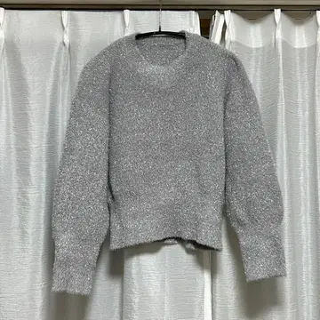 NATURAL BEAUTY BASIC 라메 샤기 니트 그레이