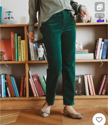 BAYFLOW 그린 코듀로이 팬츠