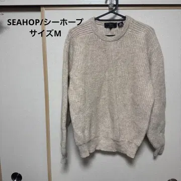 SEAHOP 시호프 라이트 베이지 크루넥 스웨터 모 100% 19