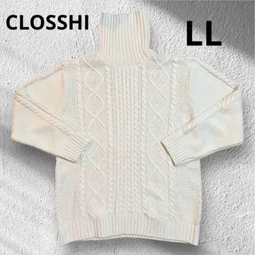 [CLOSSHI] 케이블 터틀 니트 케이블 짜임 LL 오버 사이즈