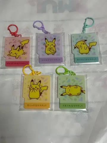 십십색 피카츄 아크릴 키링 5개 세트