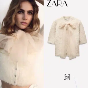ZARA 오간자 리본 니트 자켓 새상품