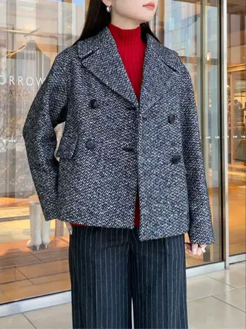 24AW 컬러 네프 홈스펀 피 코트