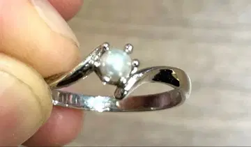 실버 반지 투명 스톤 포함 silver 각인 있음