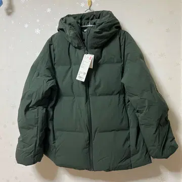 새상품 유니클로 woman 심리스 다운 후드티 XL