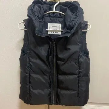 PLST 후드 부착 다운 베스트 M 블랙