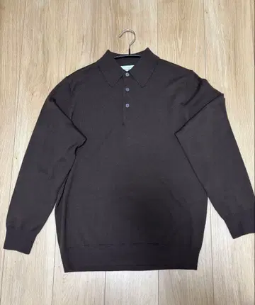 UNITED ARROWS 브라운 니트 피케 셔츠