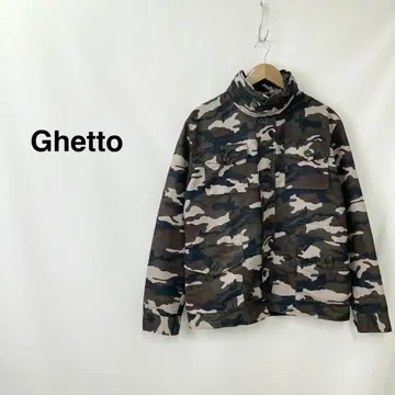 Ghetto 밀리터리 집업 자켓 다크 그린 남성용