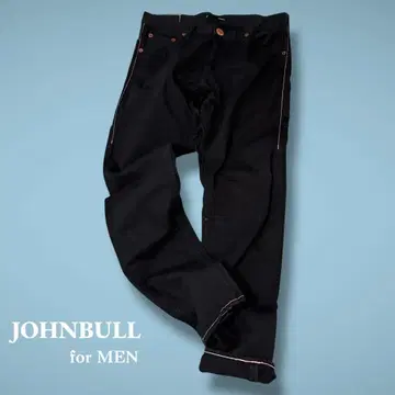 존불 Johnbull 천 패치 핑크 스티치 스트레이트 팬츠 LL