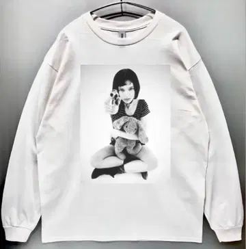 남녀 공용 90년대 영화 레온 마틸다 롱T 긴팔T셔츠 / 화이트