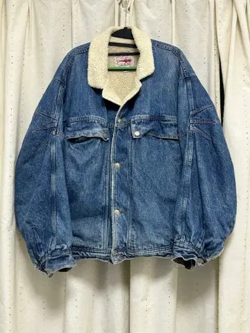 ERNESTO 보아 안감 데님 자켓 80s