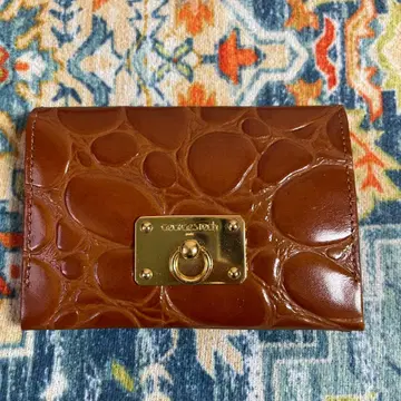 GEORGES RECH 카드 케이스 브라운 계열 악어 무늬 가죽 미사용