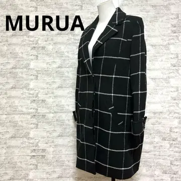 새상품급[MURUA] 체크 무늬 롱 코트 체스터 코트