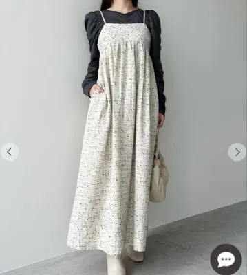 coco deal 트위드 베어 원피스 가을/겨울 롱 원피스