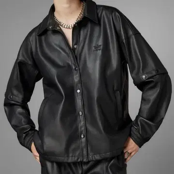 새상품급 adidas originals 인조 가죽 트랙 자켓