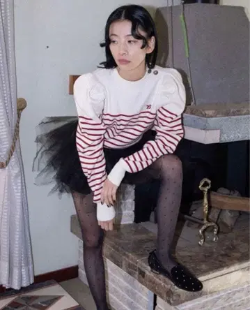 bibiy B.BORDER PUFF KNIT