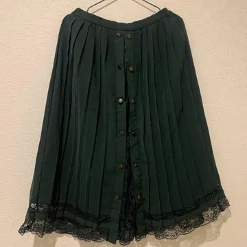 다크 그린 플리츠 스커트 M 사이즈