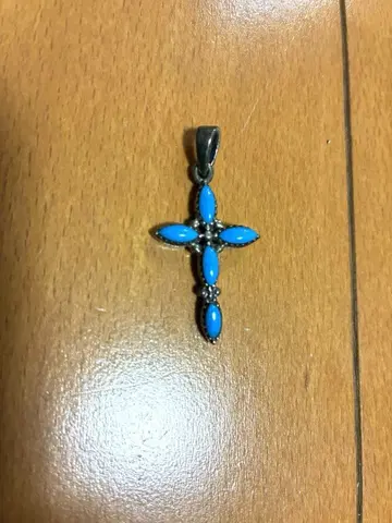 실버 펜던트 탑 터콰이즈 크로스 십자가 925