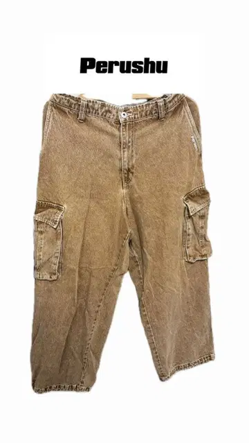 Perushu 베이지 카고 팬츠 M 사이즈