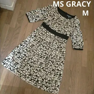 M'S GRACY 올 패턴 원피스 38 베이지 블랙