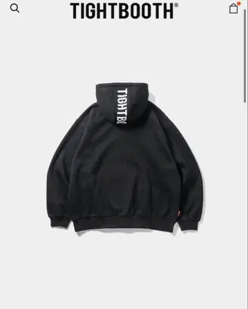 TIGHTBOOTH 블랙 집업 후드티