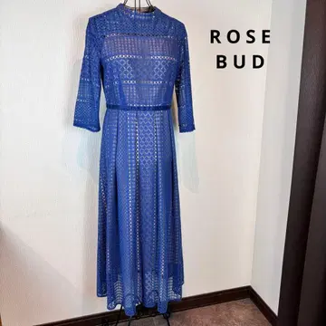 [ Rose Bud ] 롱 원피스 드레스 반팔 레이스 S