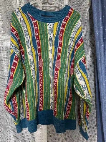 RAGEBLUE 멀티 컬러 3D 니트 스웨터 COOGI풍