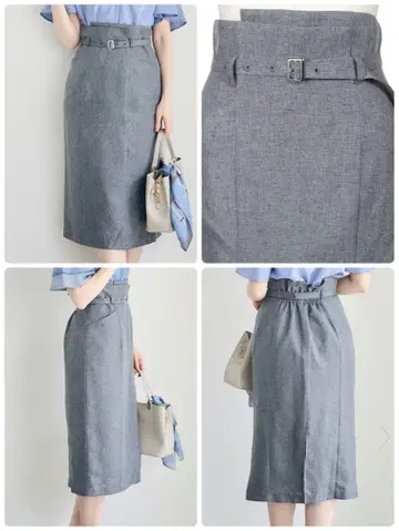 12TwelveAgenda 그레이 타이트 스커트 M 벨트 포함