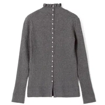 ESTNATION 백 펄 프릴 하이넥 롱 슬리브 니트 펄