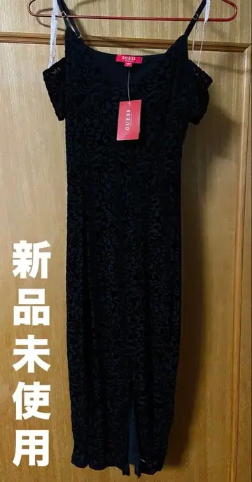 [ GUESS ] 블랙 벨벳 드레스