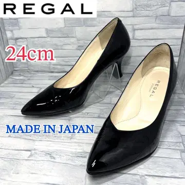 새상품급 REGAL 펌프스 스틸레토 에나멜 블랙 24cm