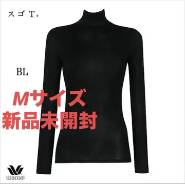 와코루 스고이 따뜻한 T셔츠 하이넥 M 블랙