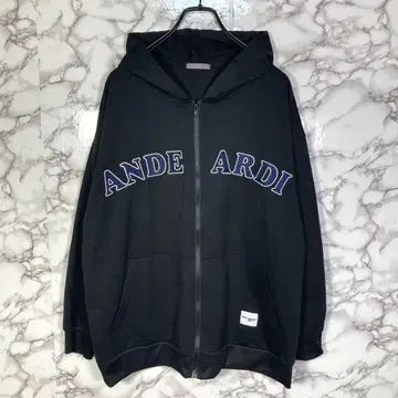 ANDEARDI 앙데알디 (XL) 로고 자수 후드티 블랙
